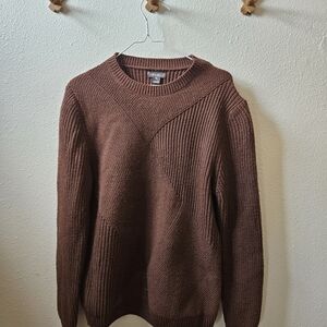 Eddie Bauer Chestnut Brown Textured Crewneck Sweater